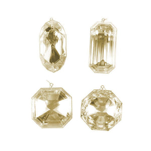 4"-5" Champagne Jewel Glitter Ornament Assortment (4 Pack) 1