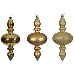 8.2" Gold Swirl Finial Ornament Assortment (6 Pack) 1