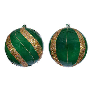 6" Green Pearl Sequin Ball Ornament (4 Pack) 1