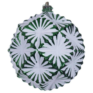 4" Emerald Etch Prism Design White Brush Ornament (6 Pack) 1
