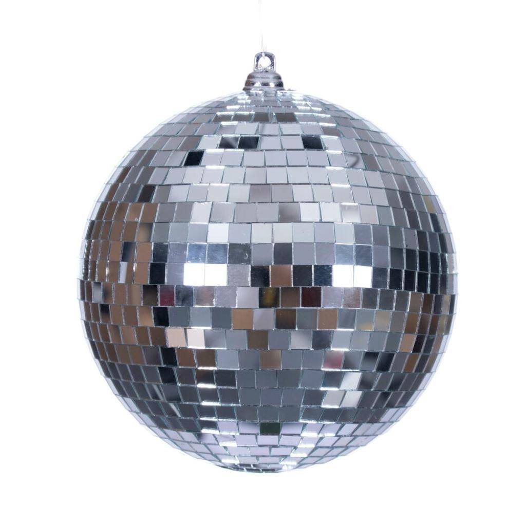 4.8" Silver Mirror Ball Christmas Ornament (4 Pack) 1