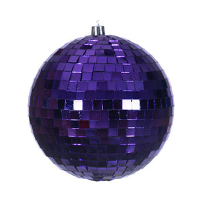 4.75" Purple Mirror Ball Ornament (4 Pack) 1