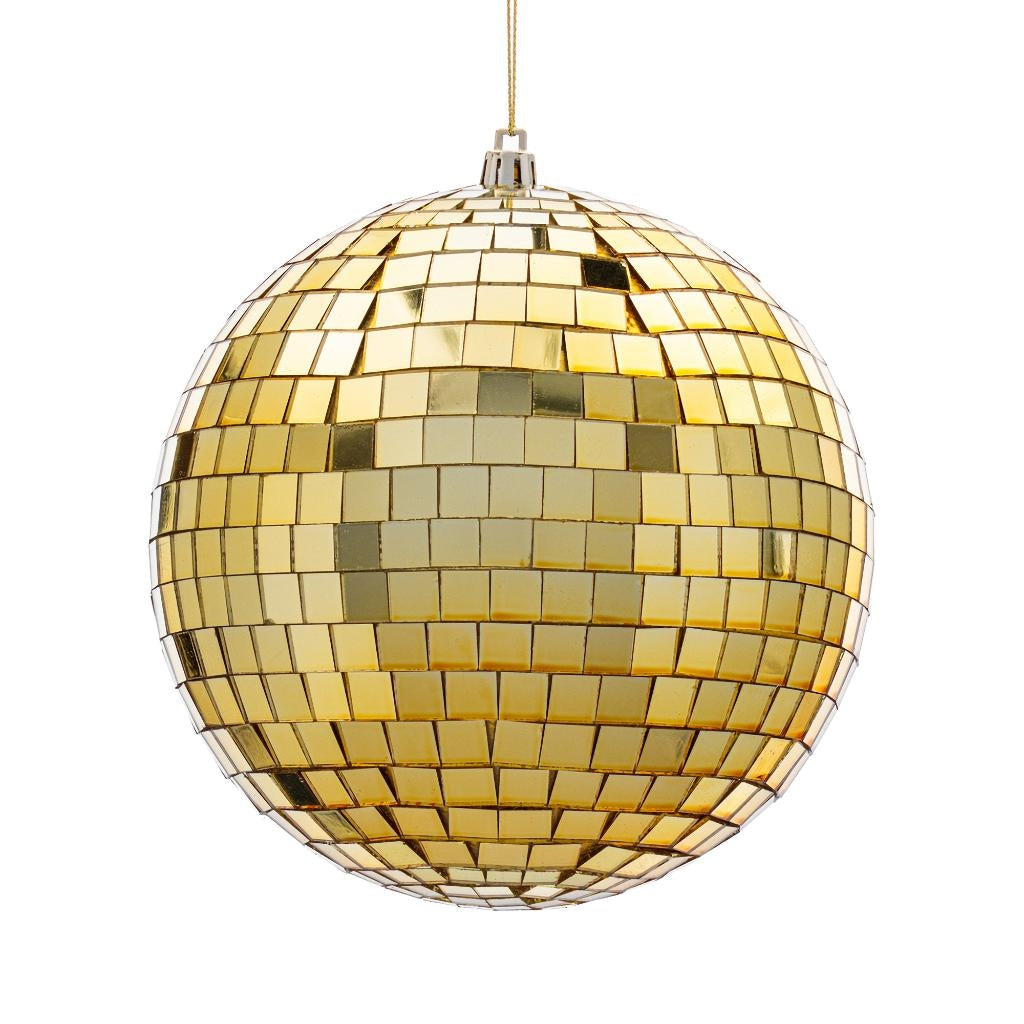 6" Gold Mirror Ball Ornament (4 Pack) 1