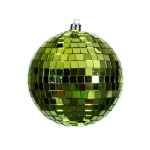 6" Lime Mirror Ball Ornament (4 Pack) 1