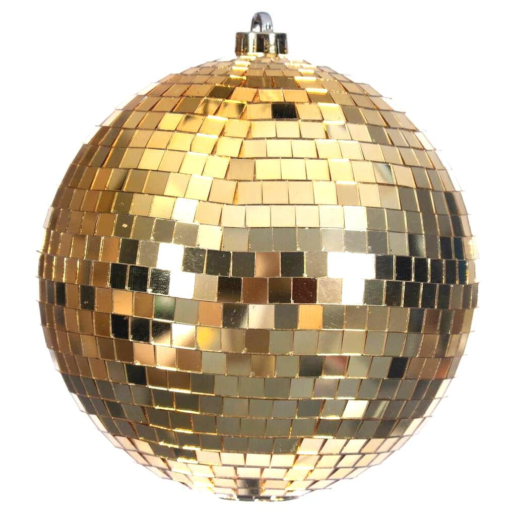 8" Gold Mirror Ball Ornament 1