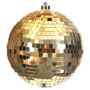 8" Gold Mirror Ball Ornament 1