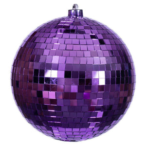 8" Purple Mirror Ball Ornament 1