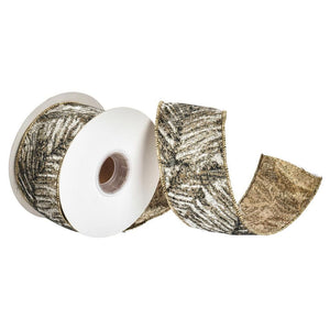 2.5" x 30' Black Jacquard Ribbon 1