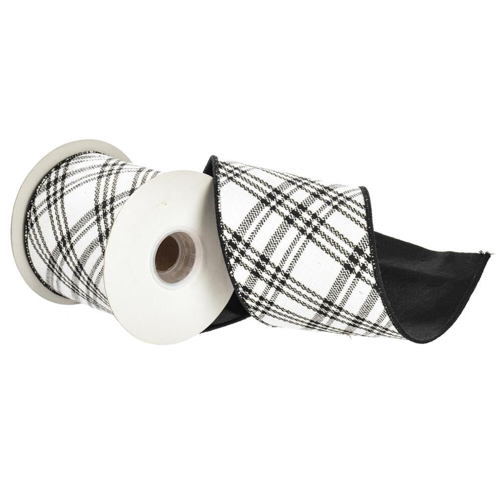 4" x 15' Black with Double Fused Back Ribbon 1