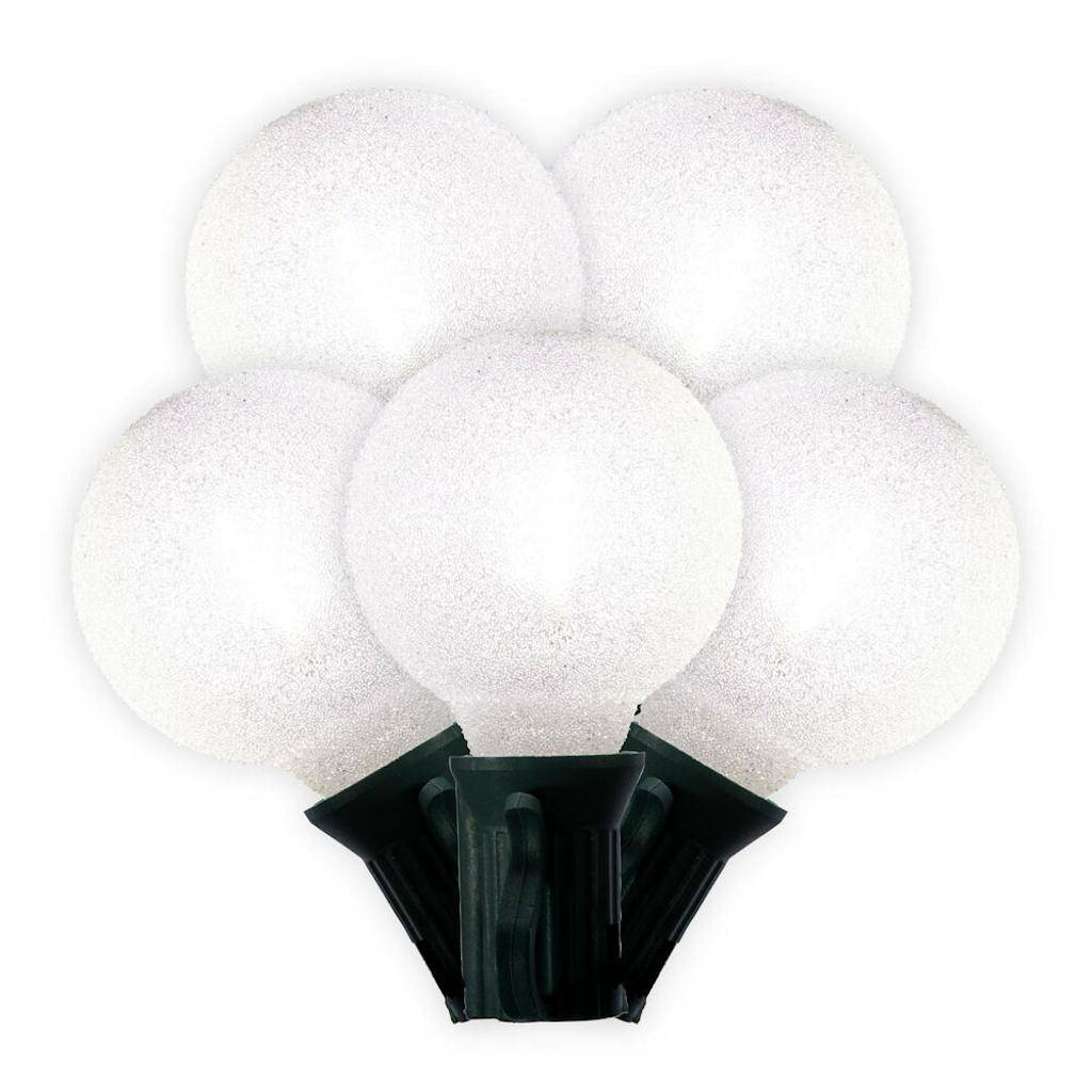 12' 12 Light G40 Candelabra Screw Base Pure White Iced LED 1