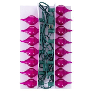 15' 15 Light G45 Flame Tip Pink LED String Light Set 2