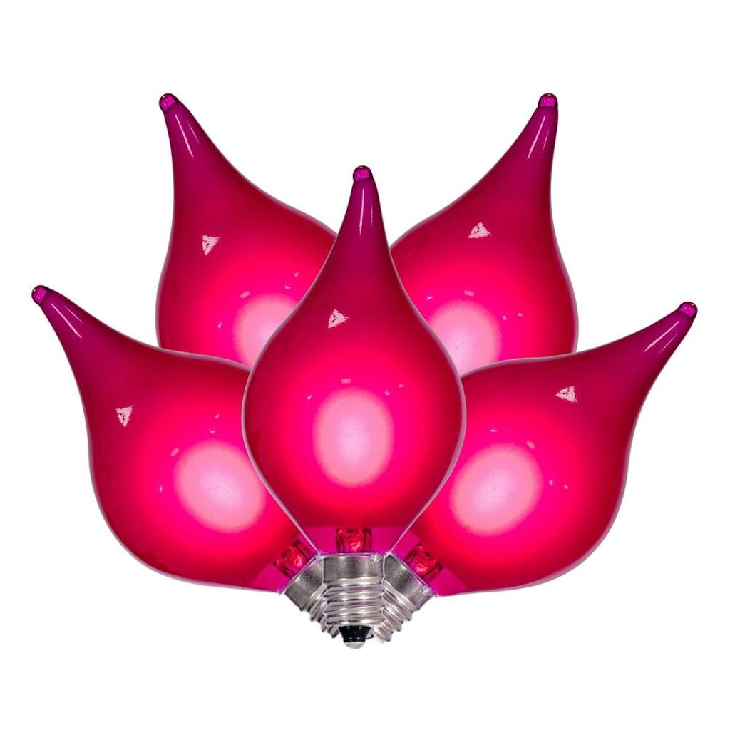 15' 15 Light G45 Flame Tip Pink LED String Light Set 1