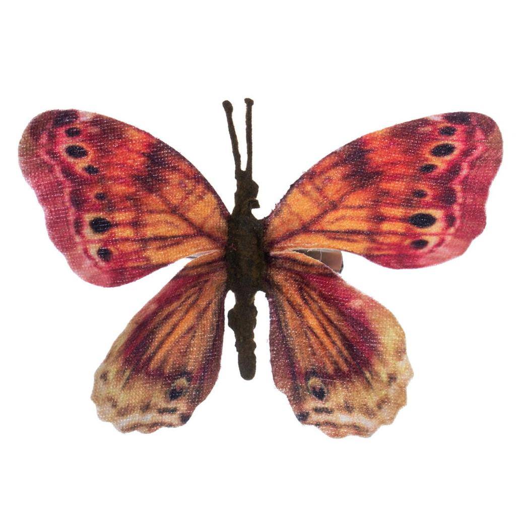 4.5" Pink / Mocha / Yellow Butterfly Clip (12 Pack) 1