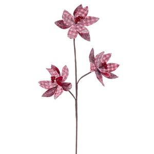 27" Red / White Poinsettia Spray (2 Pack) 1