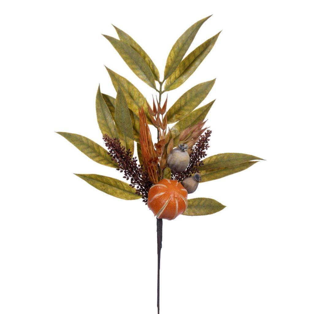 23" Orange/Gourd/Bay Leaf Spray (3 Pack) 1