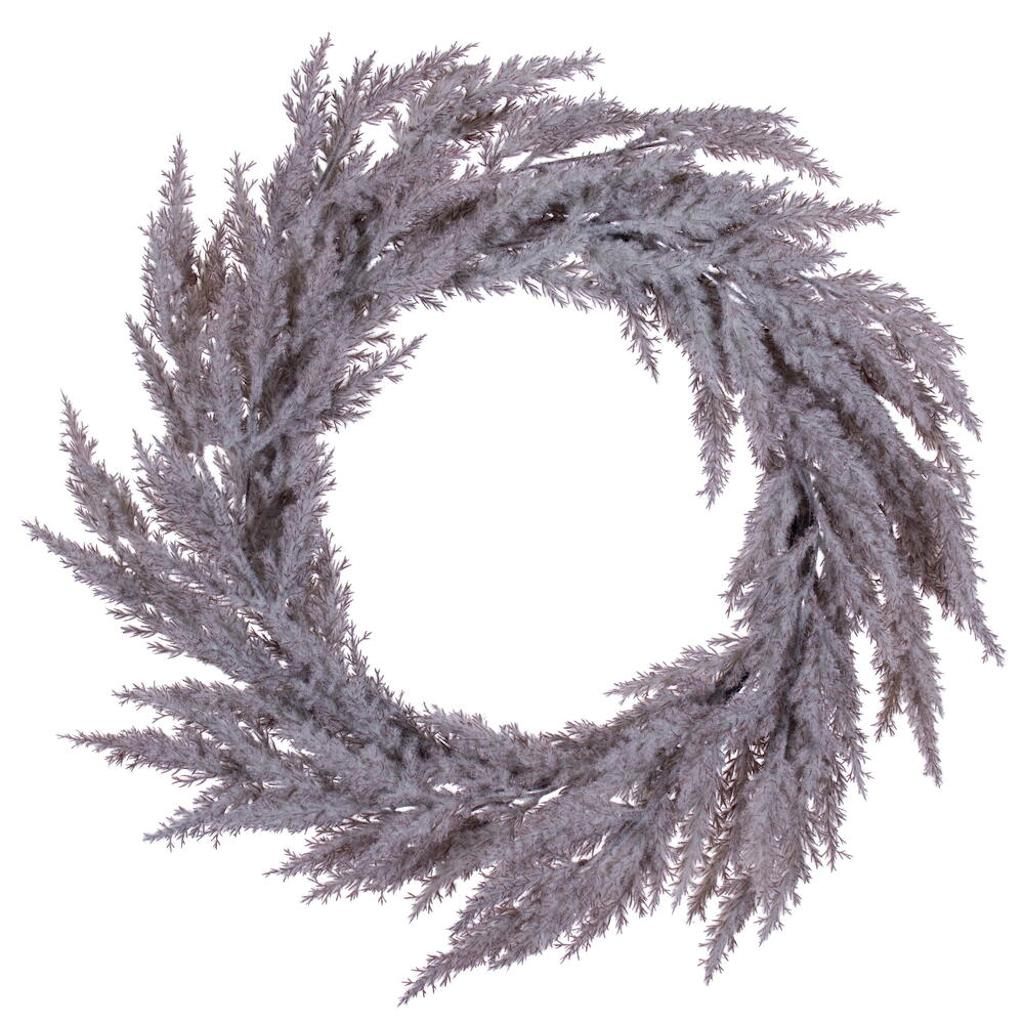 24" Artificial Beige Pampas Grass Wreath 1