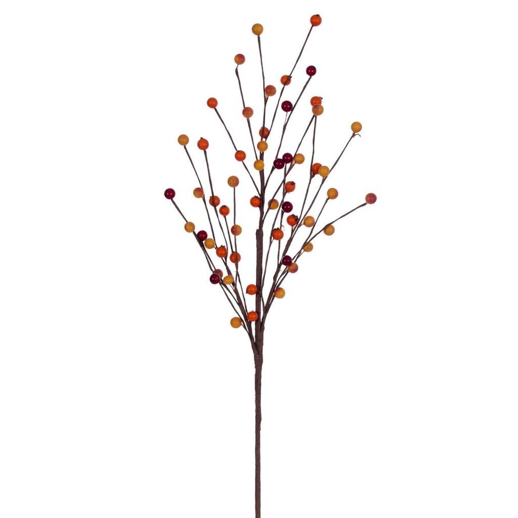 24" Artificial Orange Berry Spray (4 Pack) 1