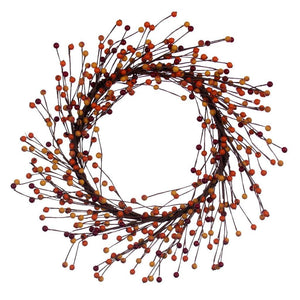 24" Artificial Orange Berry Wreath 1