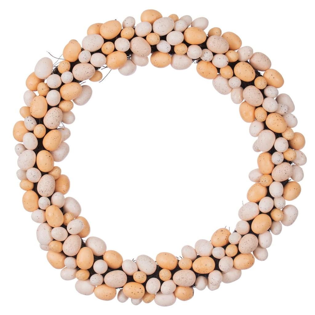 24" Artificial Orange/Ivory Easter Eggs Wreath 1