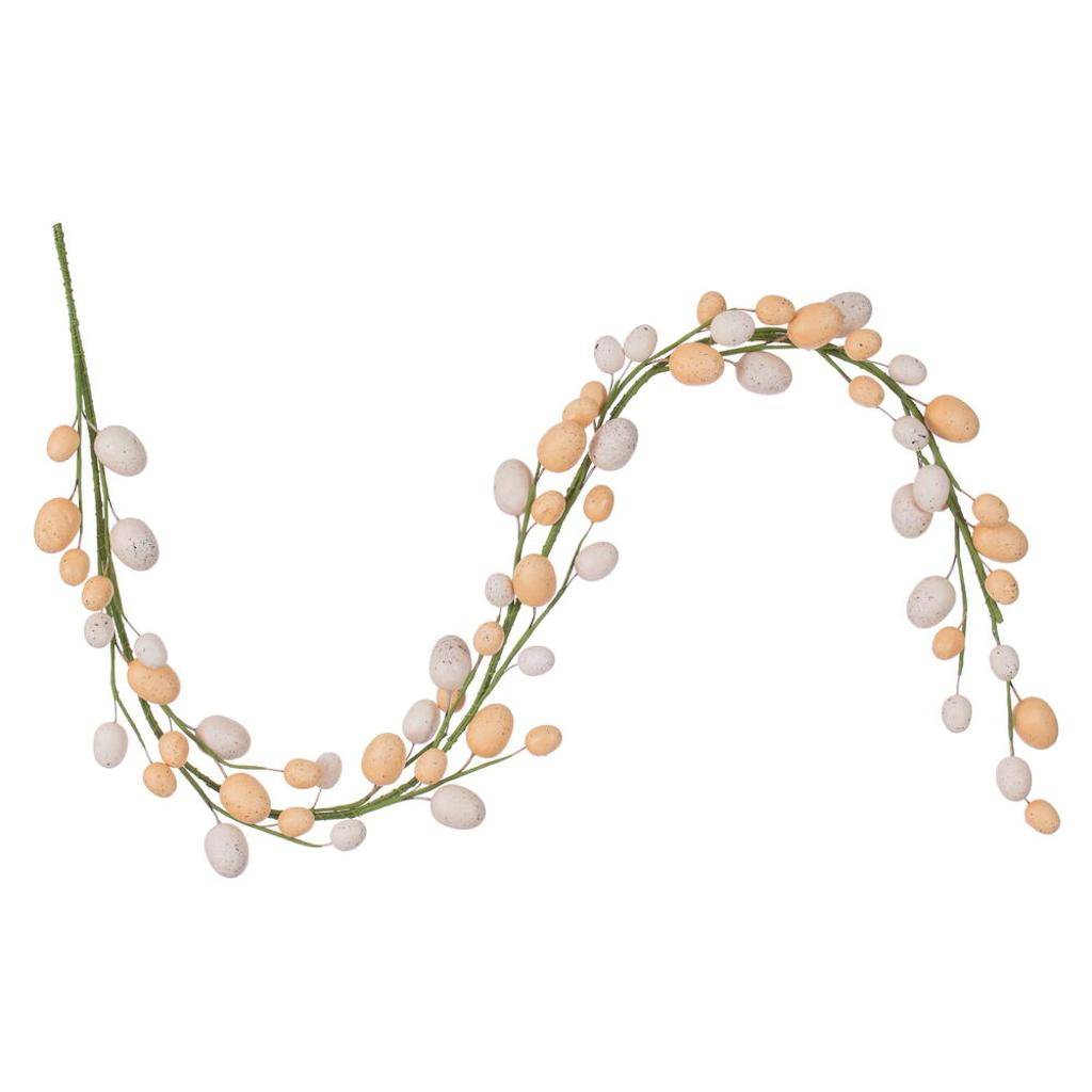 5' Artificial Orange/Ivory Easter Eggs Garland 1