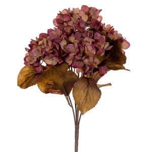 16.5" Artificial Brown/Cream Hydrangea Floral Arrangement 1