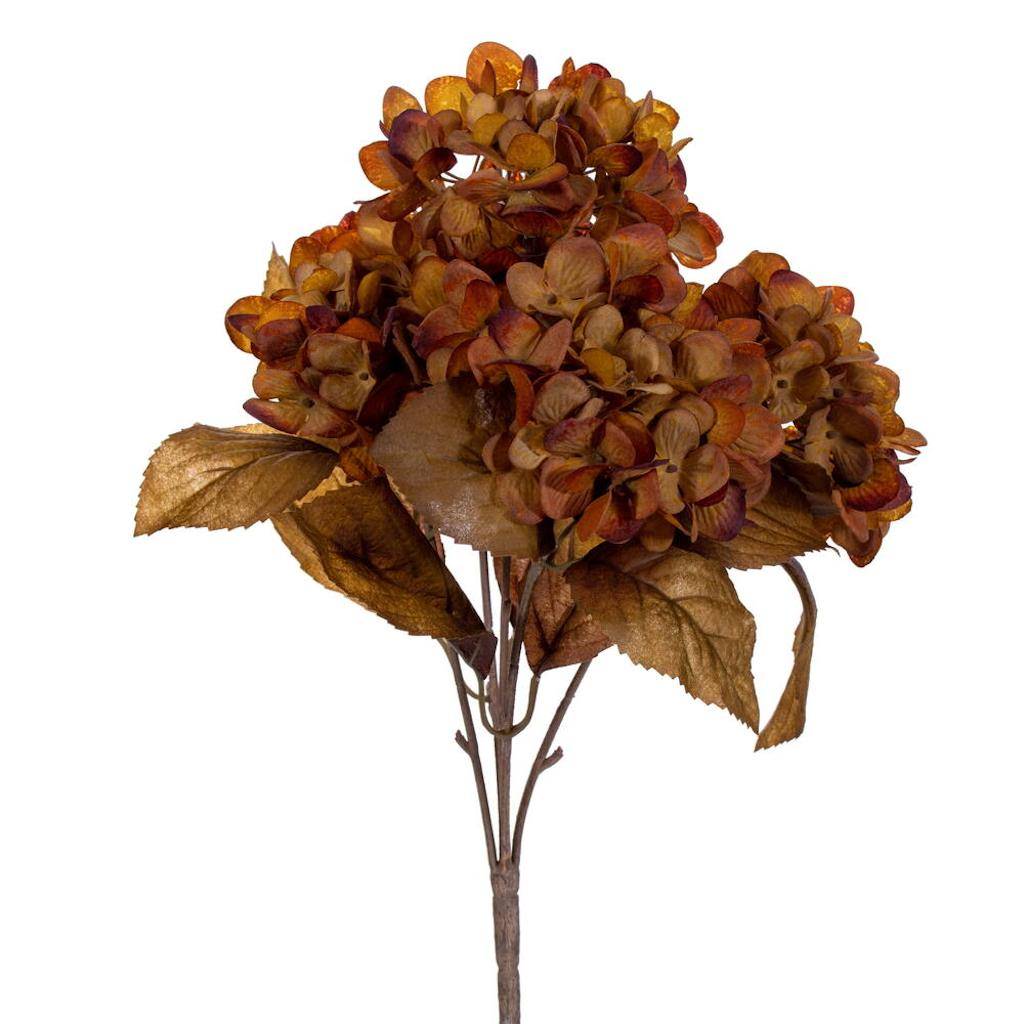 16.5" Artificial Yellow / Brown Hydrangea Bush (2 Pack) 1