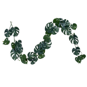 6' Artificial Green Monstera Garland 1