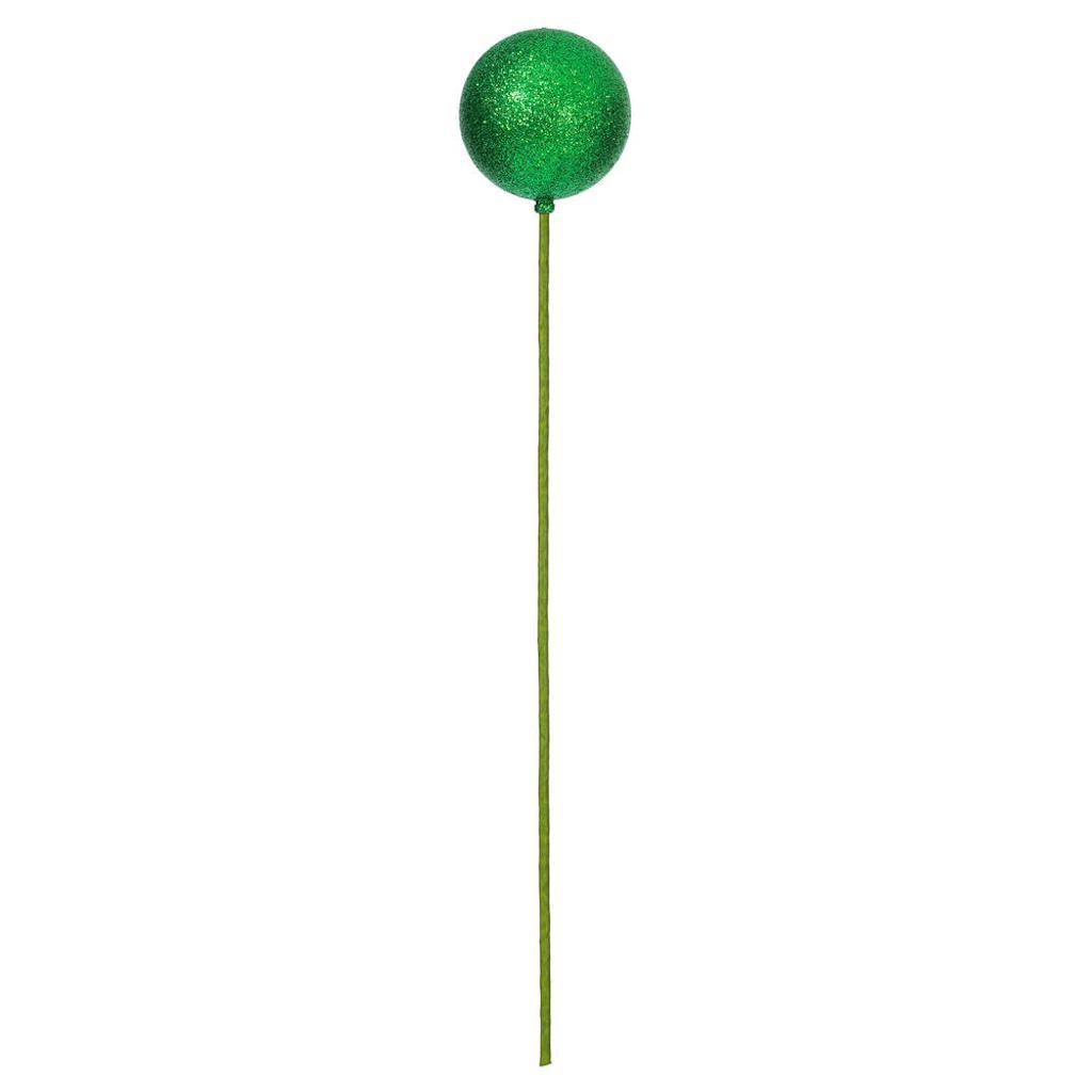 3" x 18" Green Glitter Ball Stick (12 Pack) 1