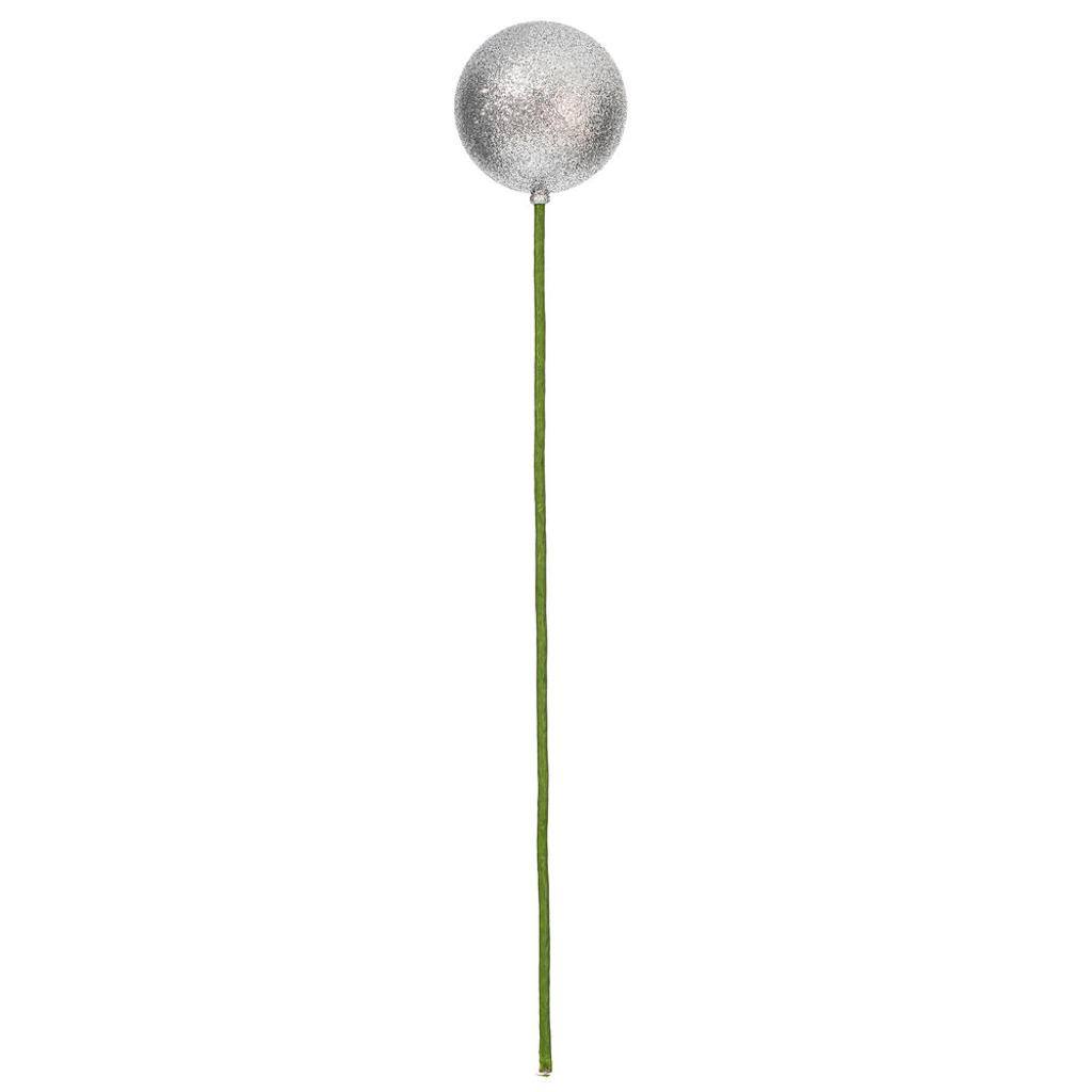 3" x 18" Silver Glitter Ball Stick (12 Pack) 1