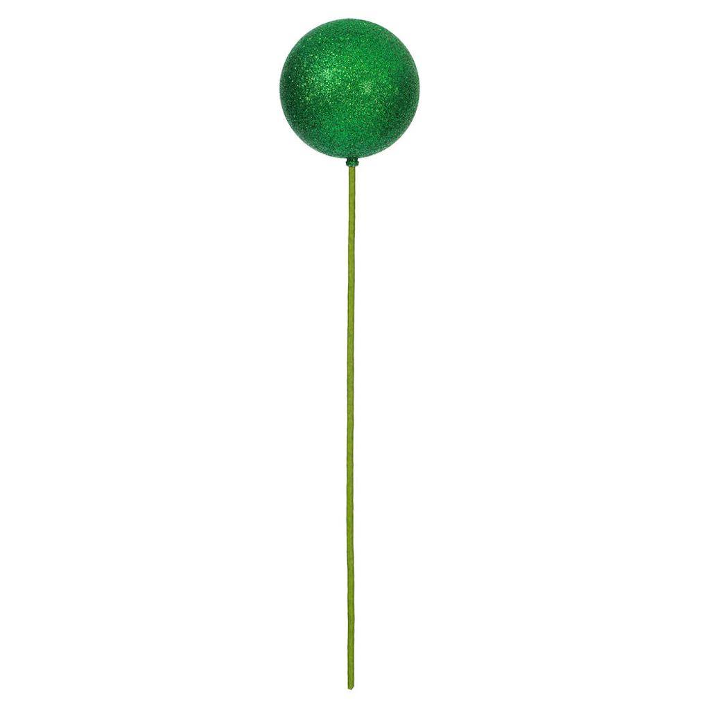 4" x 18" Green Glitter Ball Stick (6 Pack) 1