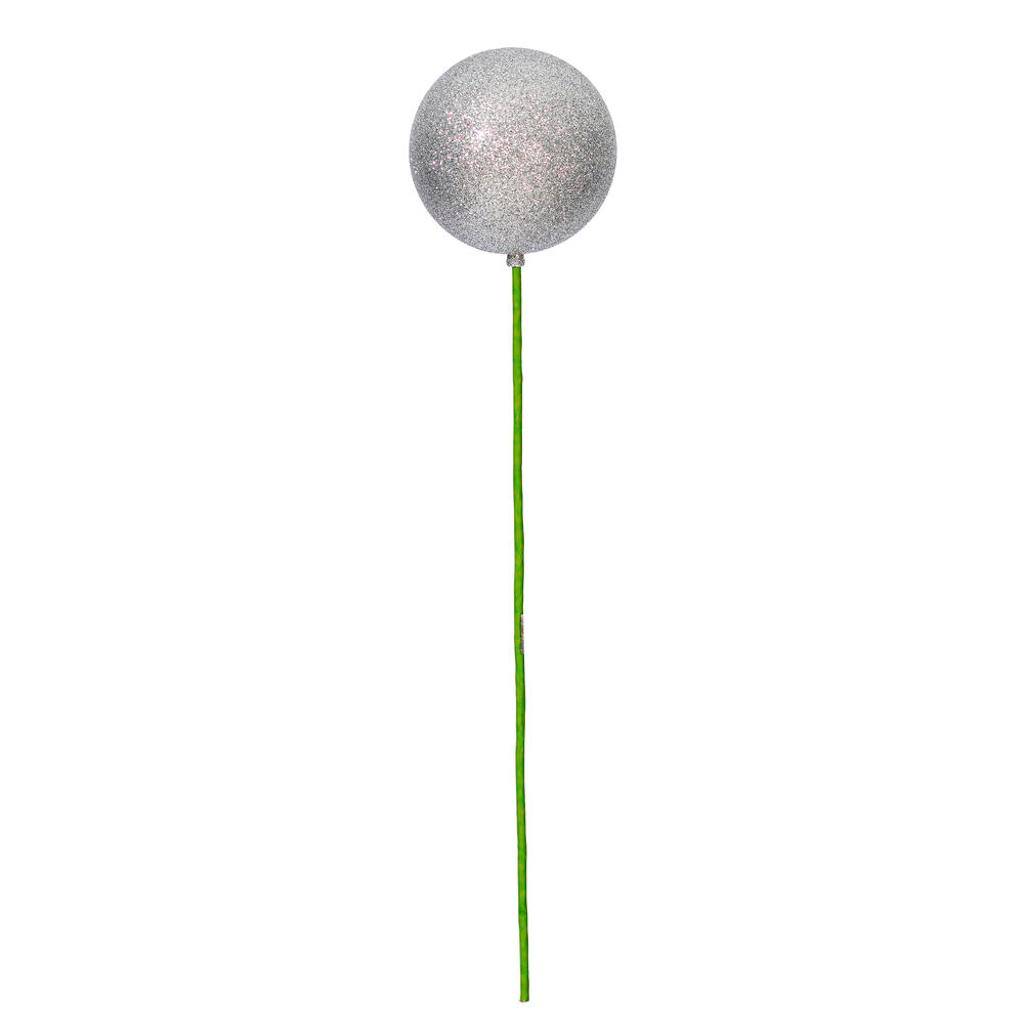 4" x 18" Silver Glitter Ball Stick (6 Pack) 1