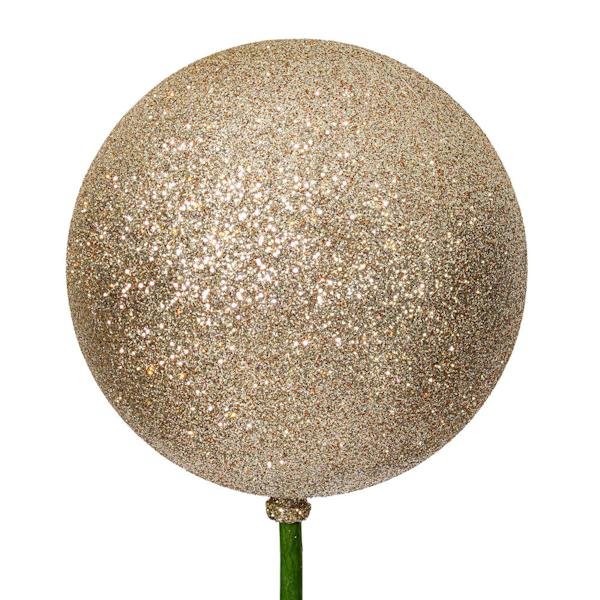 4" x 18" Champagne Glitter Ball Stick (6 Pack) 2