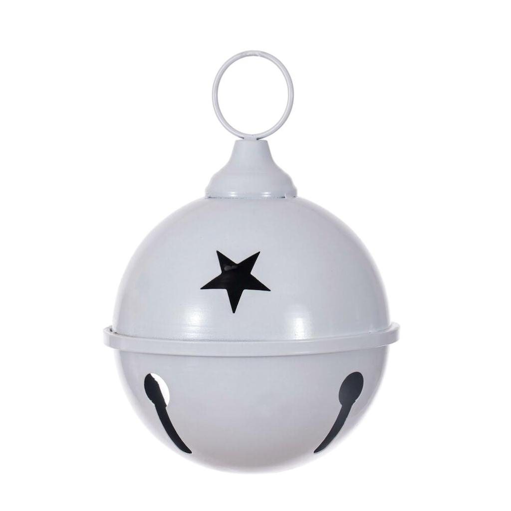 6" White Iron Bell Ornament 1