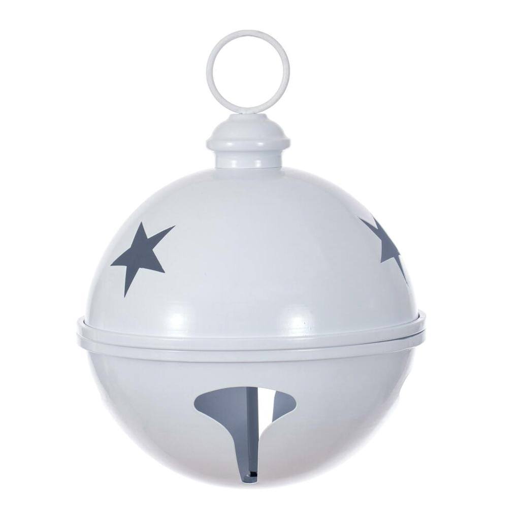 10" White Iron Bell Ornament 1