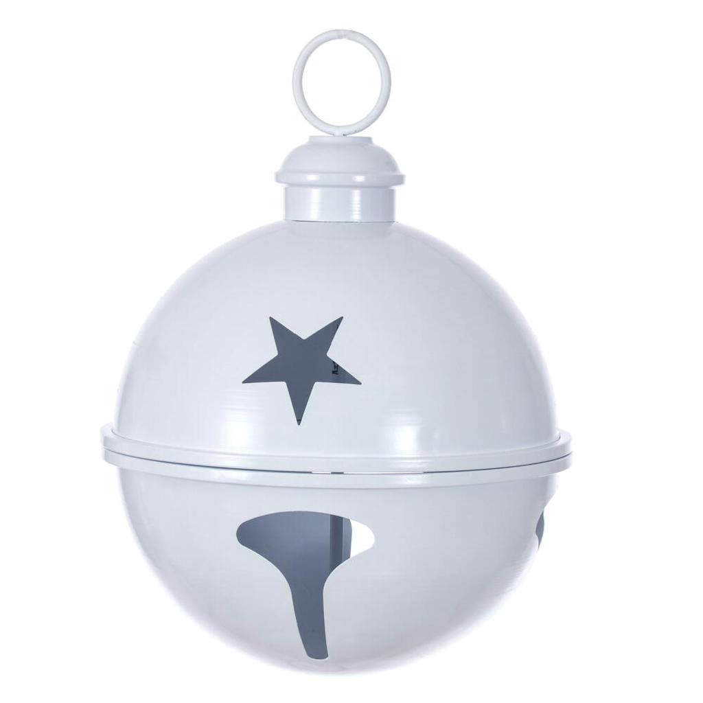 14" White Iron Bell Ornament 1