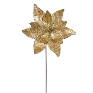 21.5" Gold Poinsettia 11" Flower (6 Pack) 1