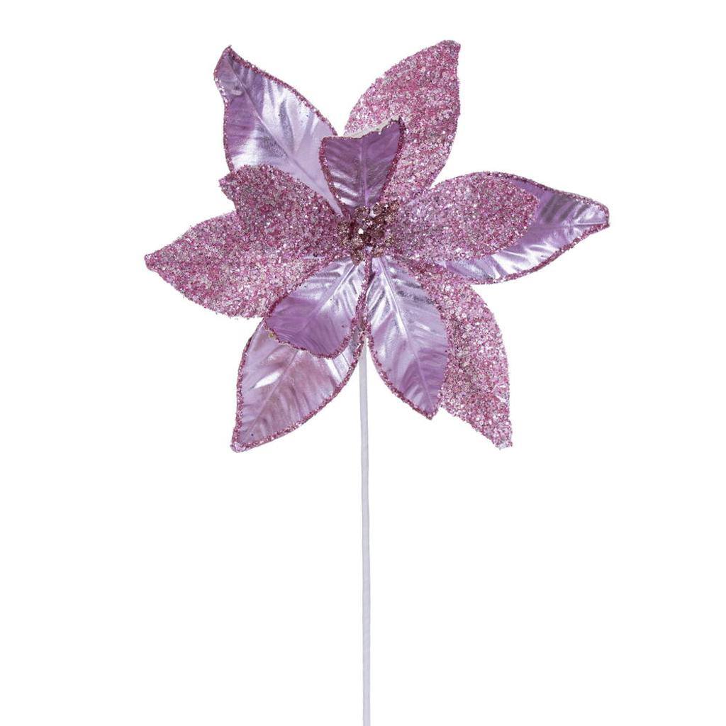 21.5" Pink Poinsettia 11" Flower (6 Pack) 1