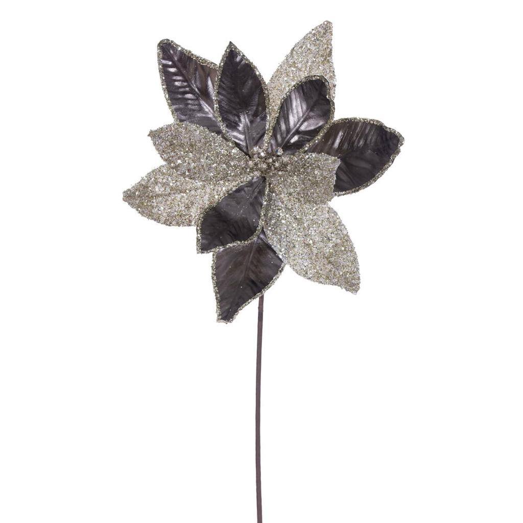 21.5" Pewter Poinsettia 11" Flower (6 Pack) 1
