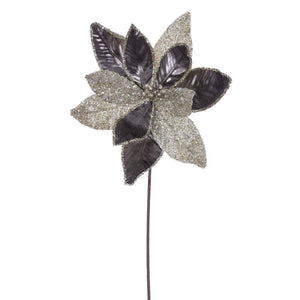 21.5" Pewter Poinsettia 11" Flower (6 Pack) 1