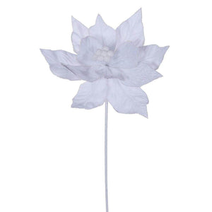 21.5" White Poinsettia 12" Flower (6 Pack) 1