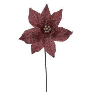 21.5" Rose Gold Poinsettia 12" Flower (6 Pack) 1
