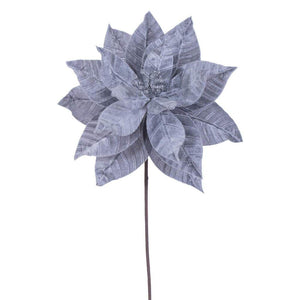 21.5" Silver Poinsettia 12" Flower (6 Pack) 1
