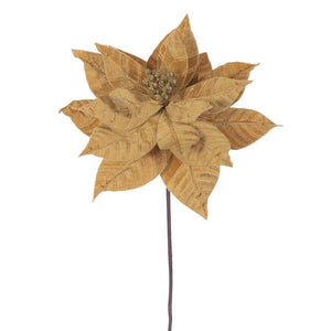 21.5" Gold Poinsettia 12" Flower (6 Pack) 1