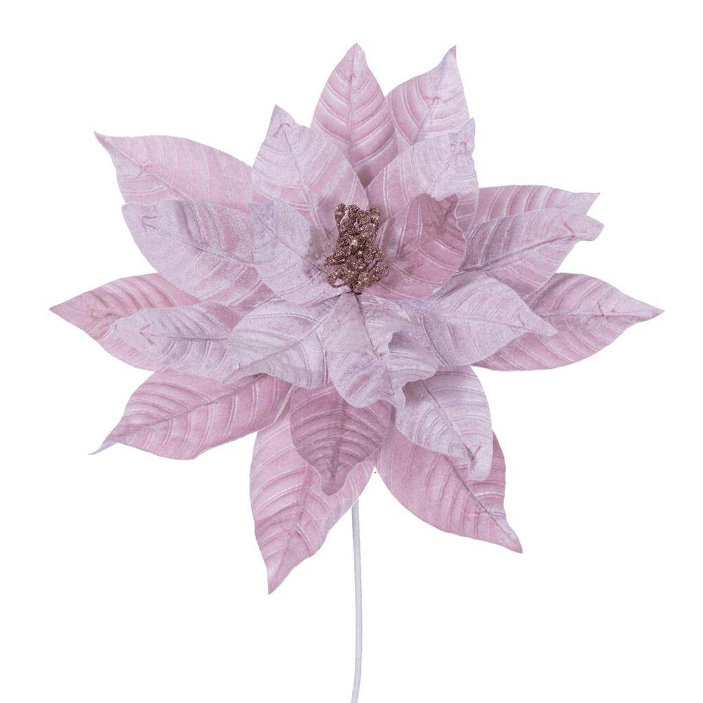 21.5" Hot Pink Poinsettia 18" Flower (2 Pack) 1