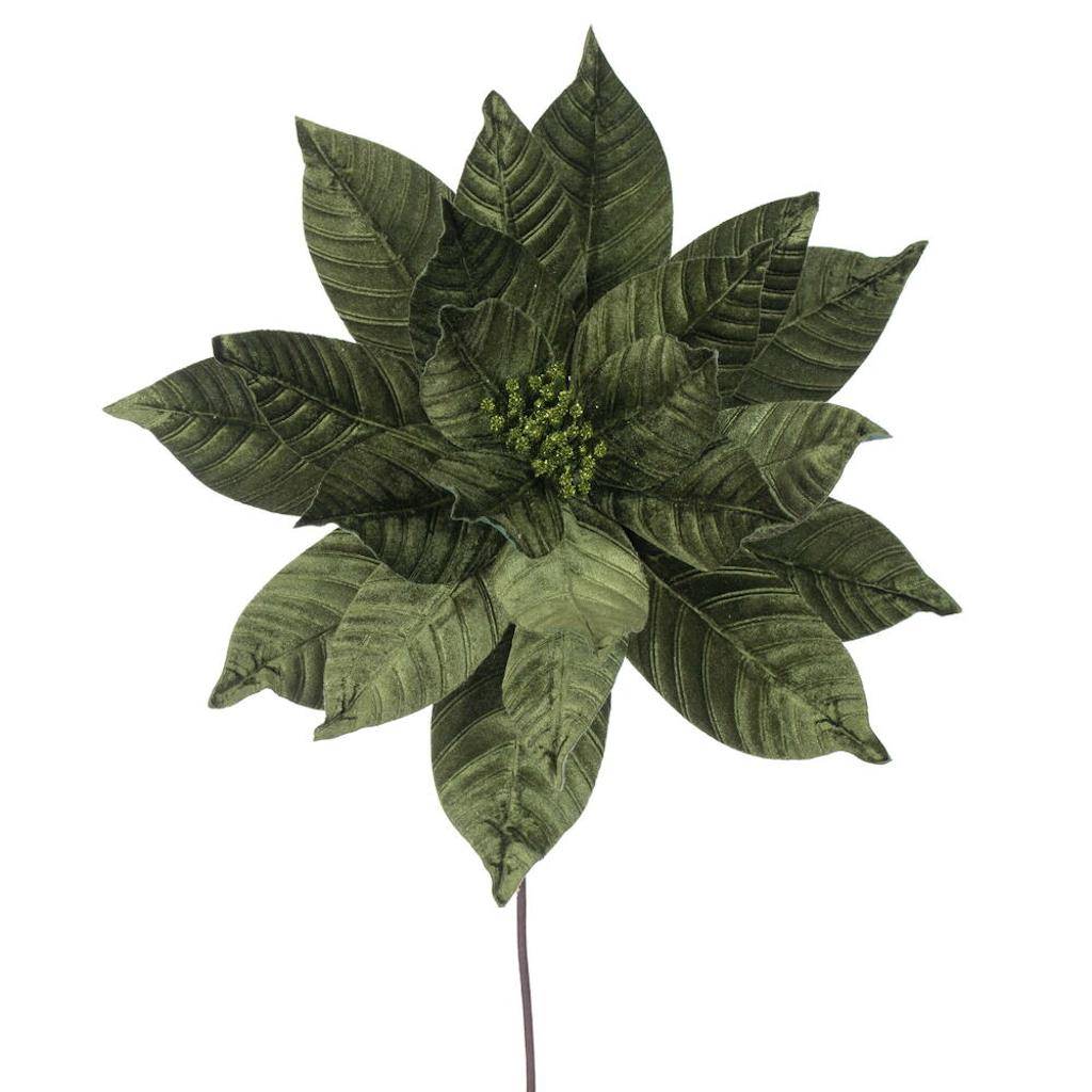 21.5" Artificial Lime Poinsettia 18" Flower (2 Pack) 1