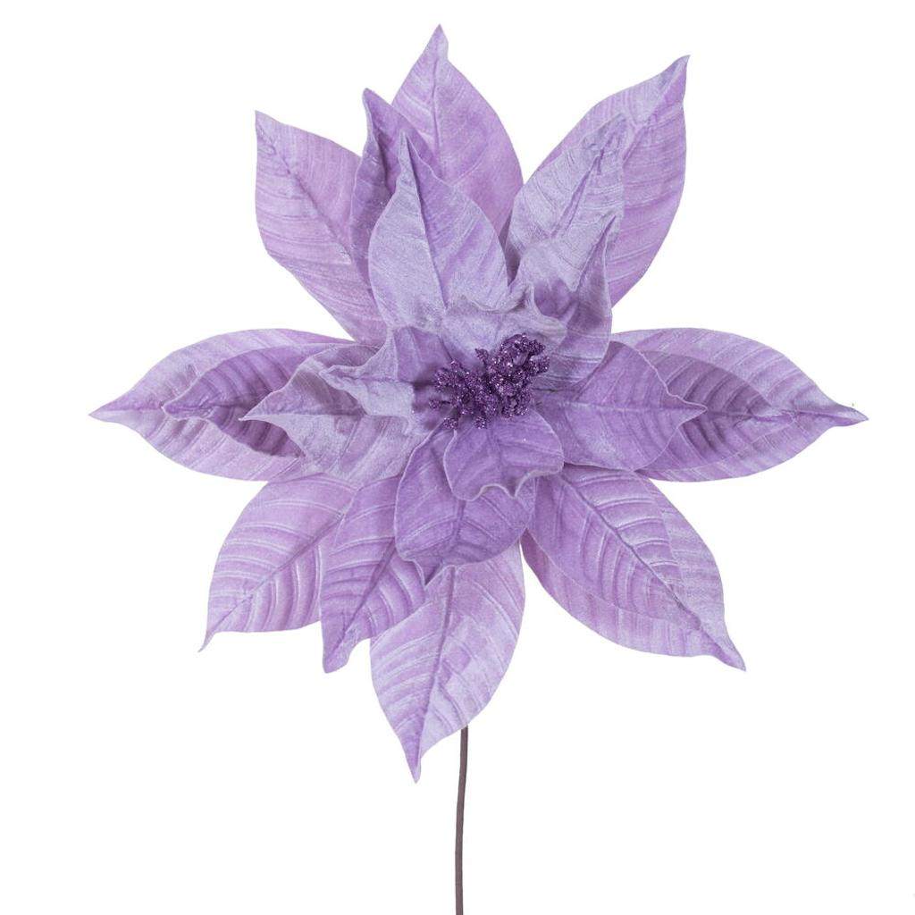 21.5" Artificial Lavender Poinsettia 18" Flower (2 Pack) 1