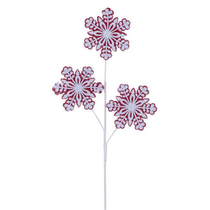 26.5" Artificial Red Snowflake Spray (6 Pack) 1