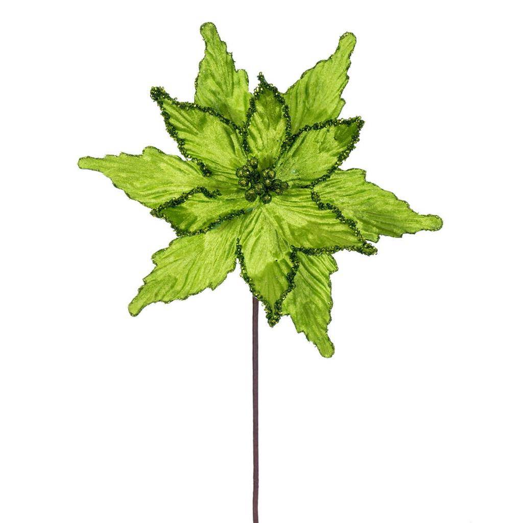 21.5" Lime Poinsettia 12" Flower (6 Pack) 1