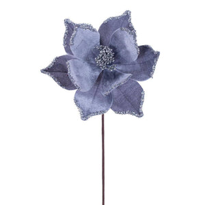 21.5" Silver Poinsettia 10" Flower (6 Pack) 1