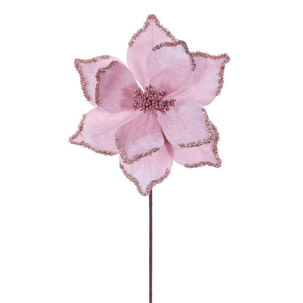 21.5" Pink Poinsettia 10" Flower (6 Pack) 1